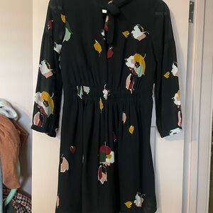 Madewell Floral Black Dress
